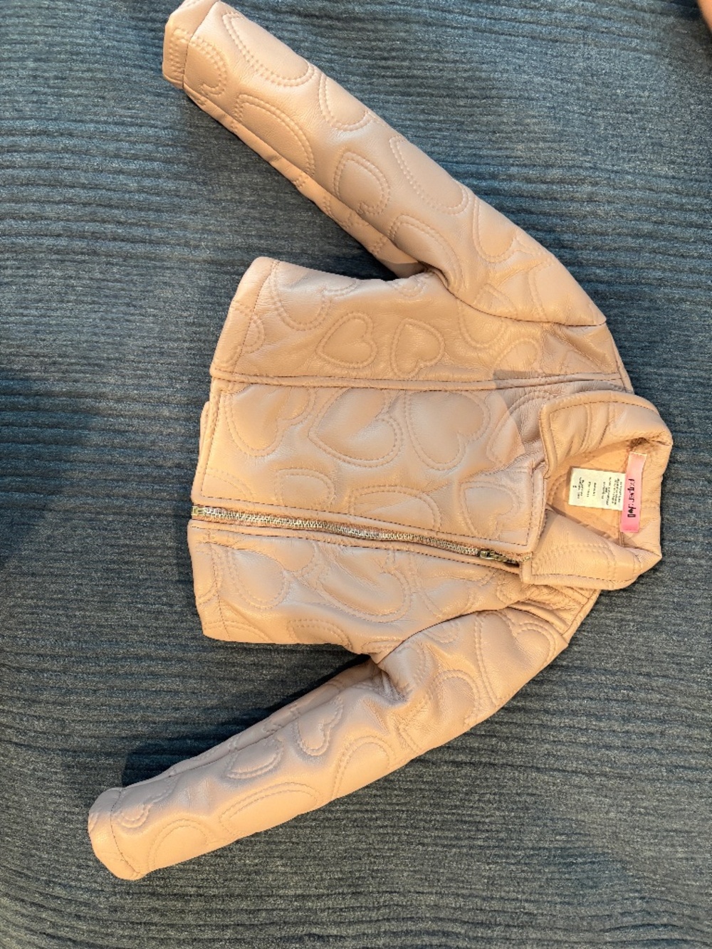 Girls cropped pink heart jacket